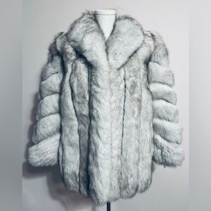 Saga Fox ROYAL Luxurious Gray Fur Coat